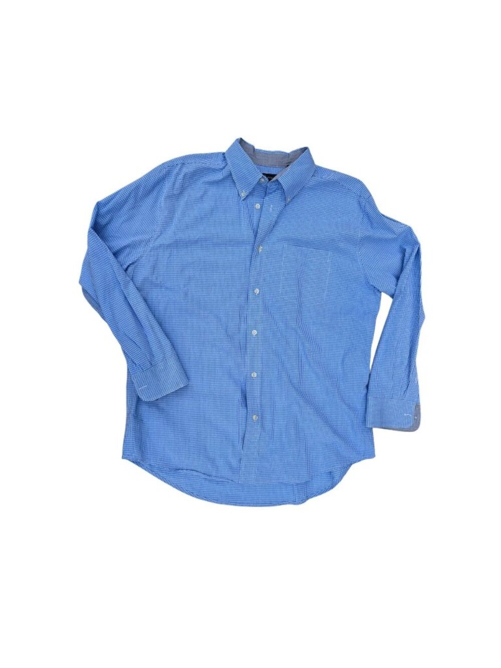 PGATOUR Men's Button-Down Shirt Blue Checkered XL 100% Cotton Classic Fit